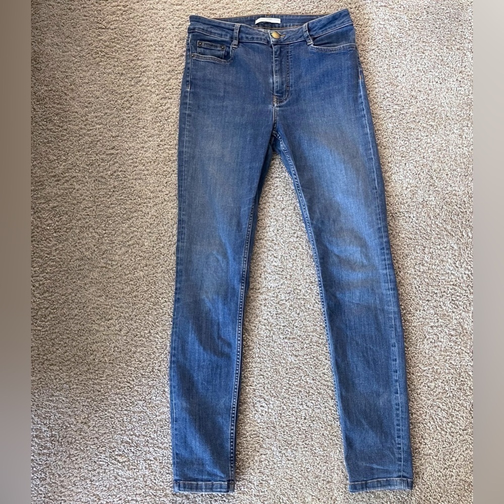 Maje Blue Skinny Jeans With Classic Denim Style Chic Festival Designer